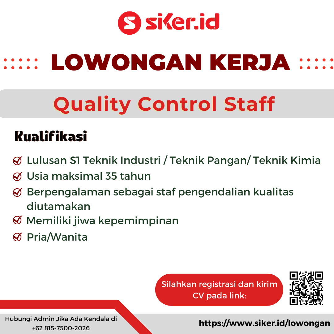 Quality Control Staff - PT Katering Makanan Indonesia